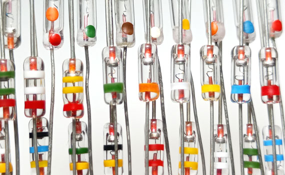 Many Types Of Color Coded Germanium Diodes